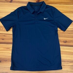 EUC Nike Men's Large Dark Blue Navy Dri-Fit Polo Shirt